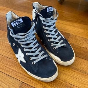 GOLDENGOOSE High Top Suede Distressed Sneaker